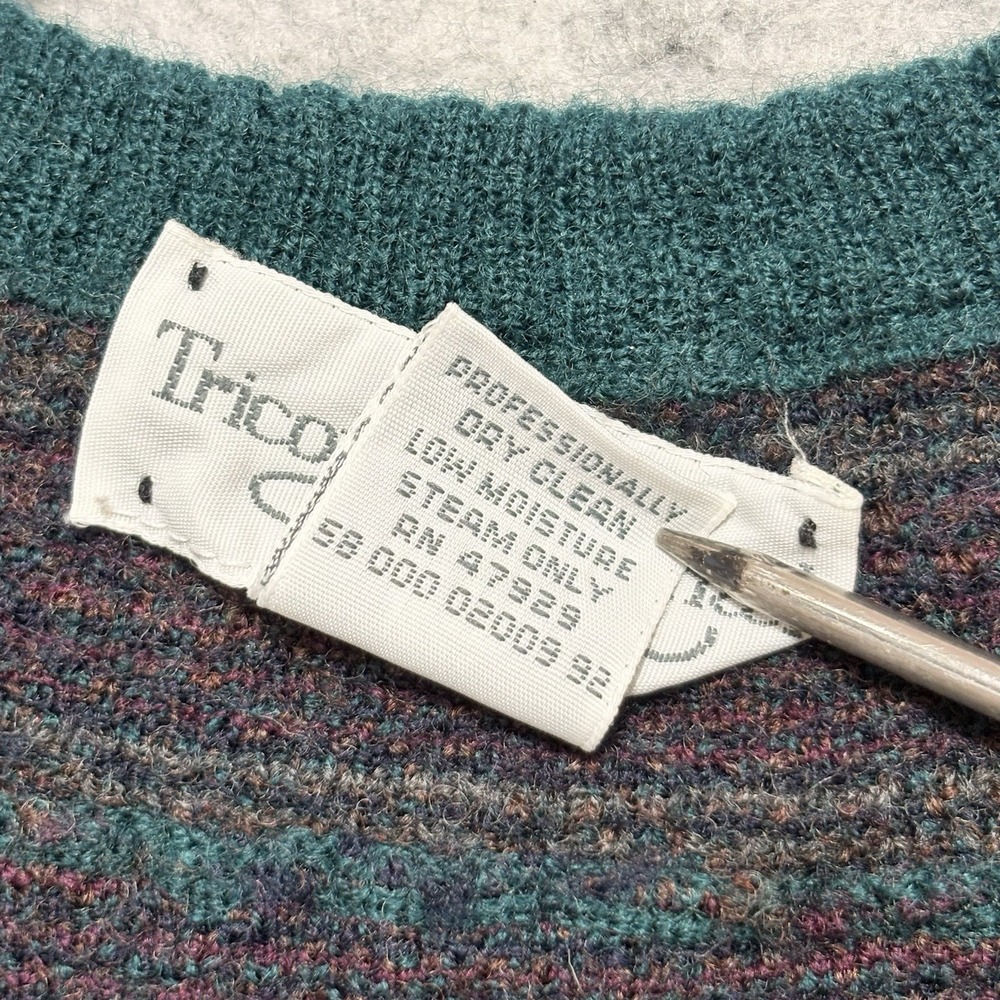 VTG Tricots St Raphael Sweater Vest L Pure New Wool Plaid Grandpa Academia - Picture 6 of 8